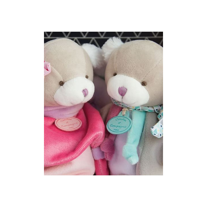 Doudou Plyšový maňásek pejsek růžový 28 cm