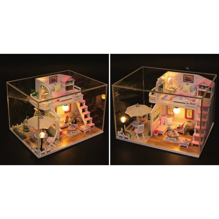 miniatura domečku Růžový dům
