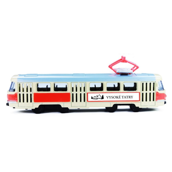 KOVOVÁ RETRO TRAMVAJ 16 CM VYSOKÉ TATRY