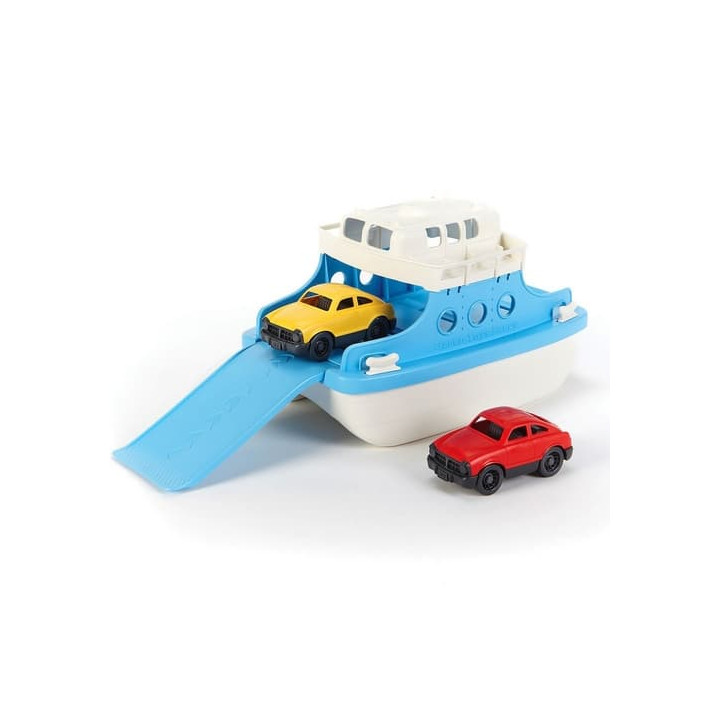 Green Toys Trajekt modro-bílý s autíčky