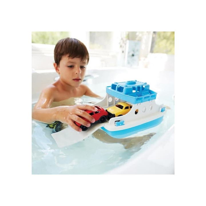 Green Toys Trajekt modro-bílý s autíčky
