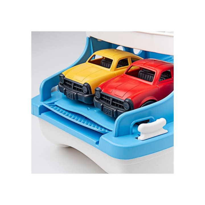 Green Toys Trajekt modro-bílý s autíčky