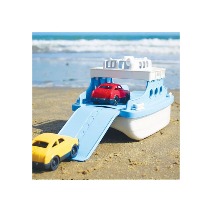 Green Toys Trajekt modro-bílý s autíčky