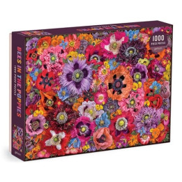 Galison Puzzle Včely mezi květy máku 1000 dílků