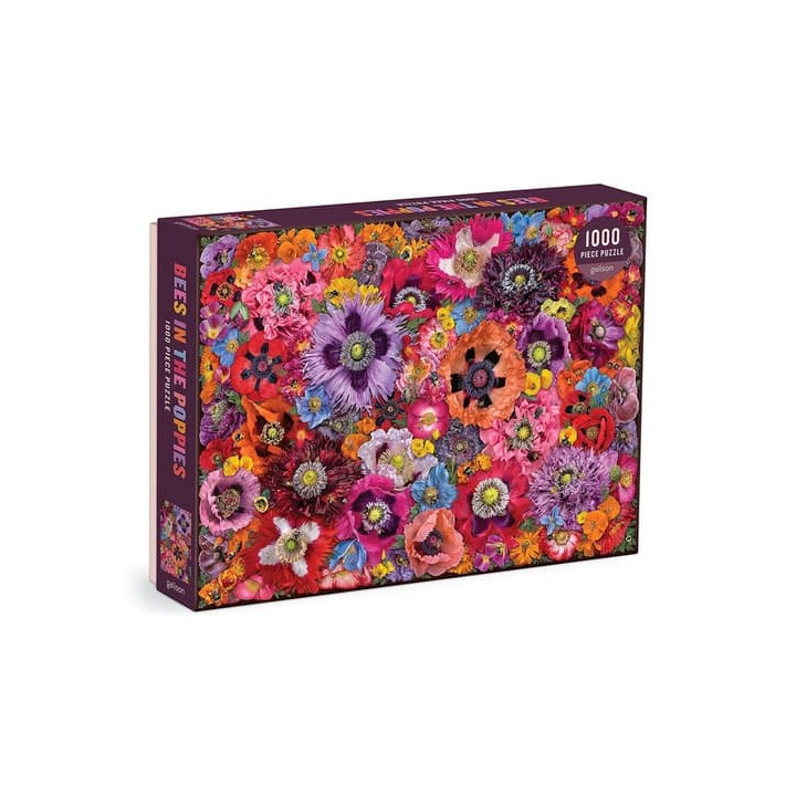 Galison Puzzle Včely mezi květy máku 1000 dílků
