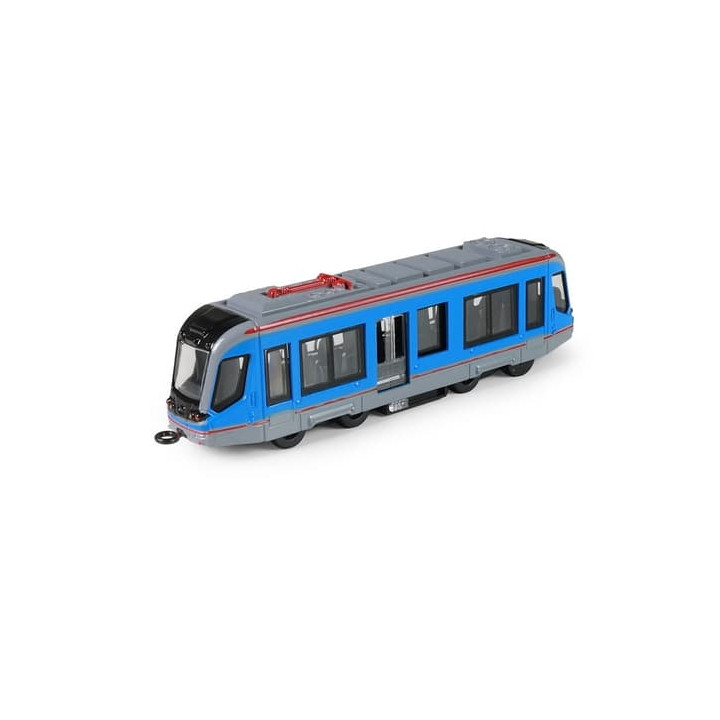 Kovová tramvaj modrá 20 cm