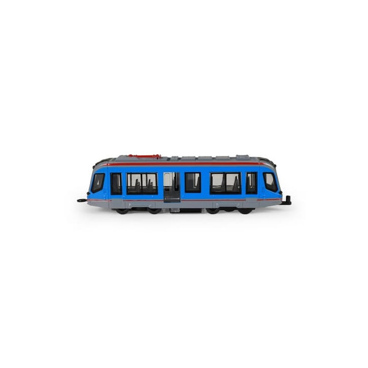 Kovová tramvaj modrá 20 cm