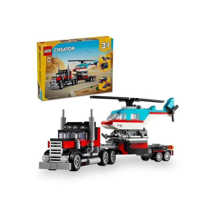 Lego Creator 31146 Náklaďák s plochou korbou a helikoptéra