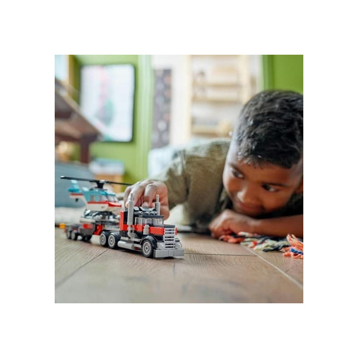 Lego Creator 31146 Náklaďák s plochou korbou a helikoptéra