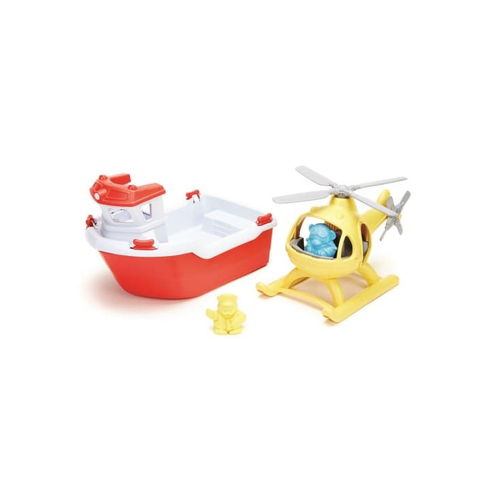 Green Toys Záchranná loď s helikoptérou