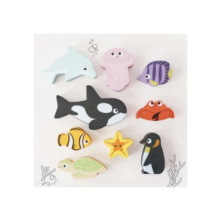 Le Toy Van Petilou Skládací věž Oceán 9 ks