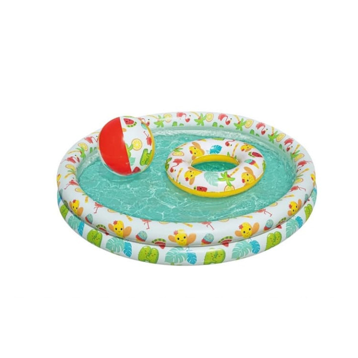 Nafukovací set Bestway - bazén 112cm, plavací kruh 51cm, míč 41x15cm