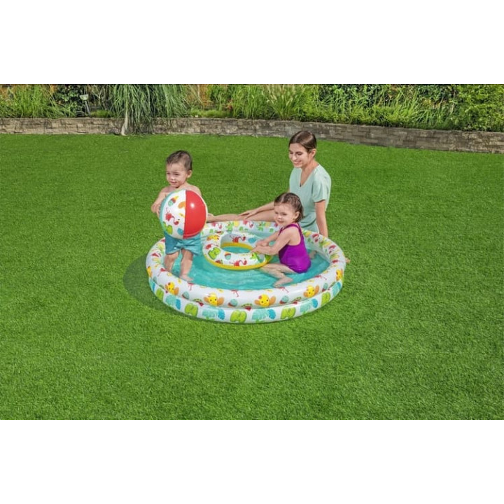 Nafukovací set Bestway - bazén 112cm, plavací kruh 51cm, míč 41x15cm