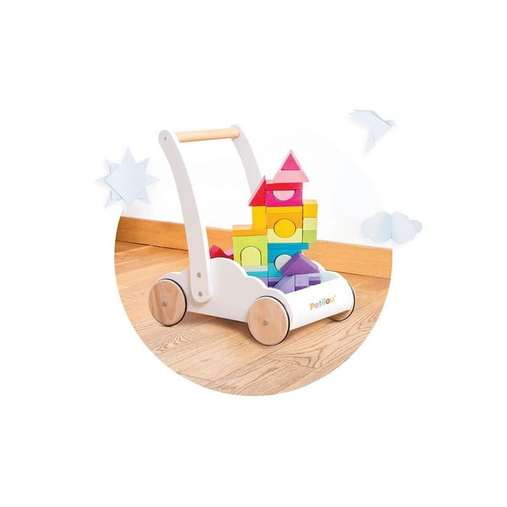 Le Toy Van Petilou Vozík s duhovými kostkami