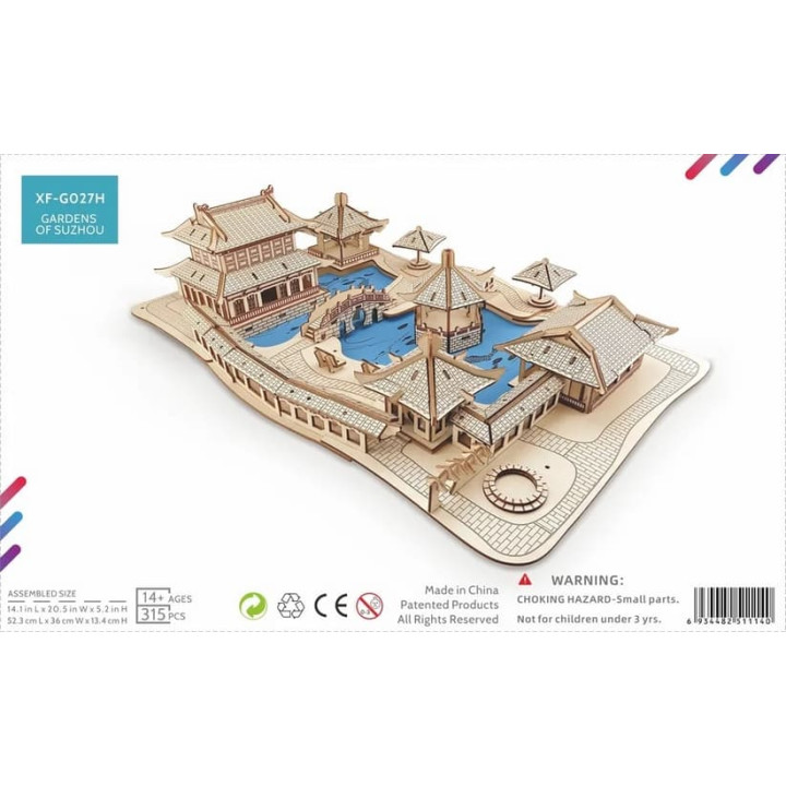Woodcraft Dřevěné 3D puzzle Zahrady Suzhou