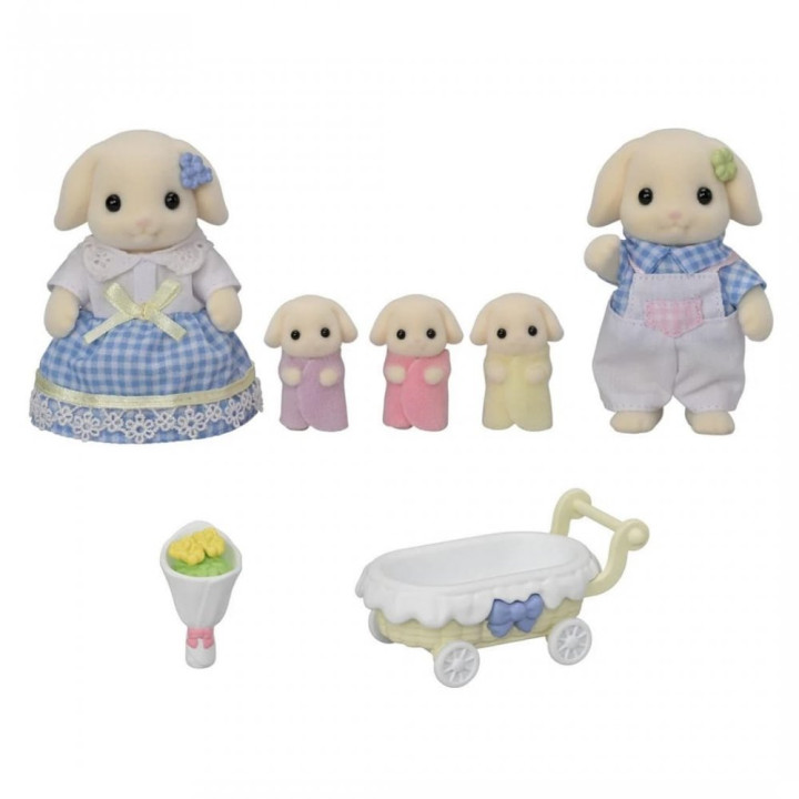 Sylvanian Families - rodina Flora králíci s trojčaty