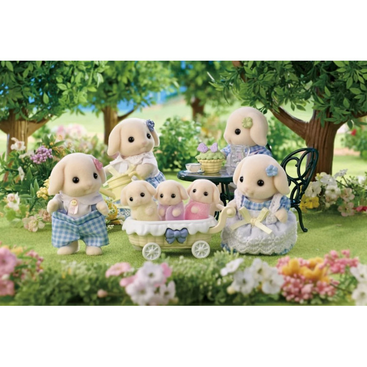 Sylvanian Families - rodina Flora králíci s trojčaty