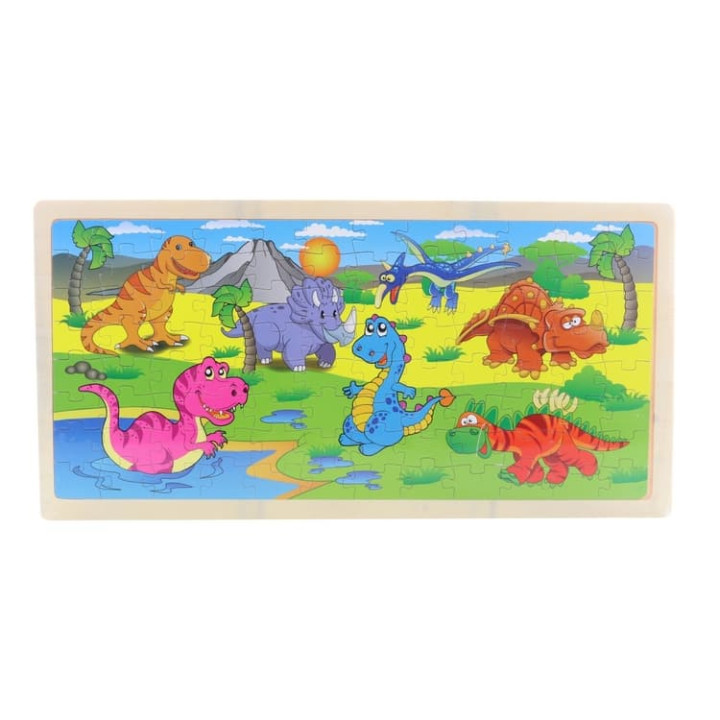 Dřevěné puzzle dino 96 dílků