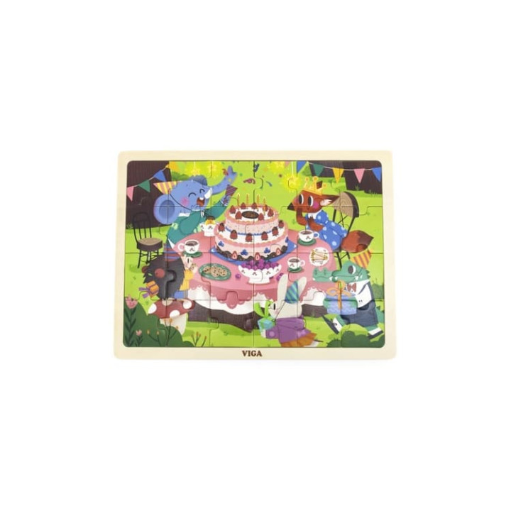 Dřevěné puzzle 24 dílků-narozeniny