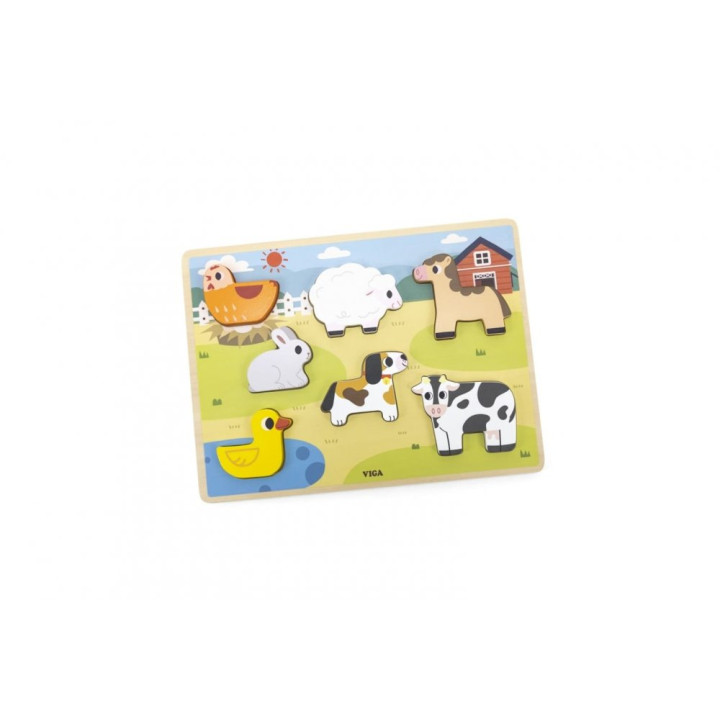 Dřevěné puzzle - farma
