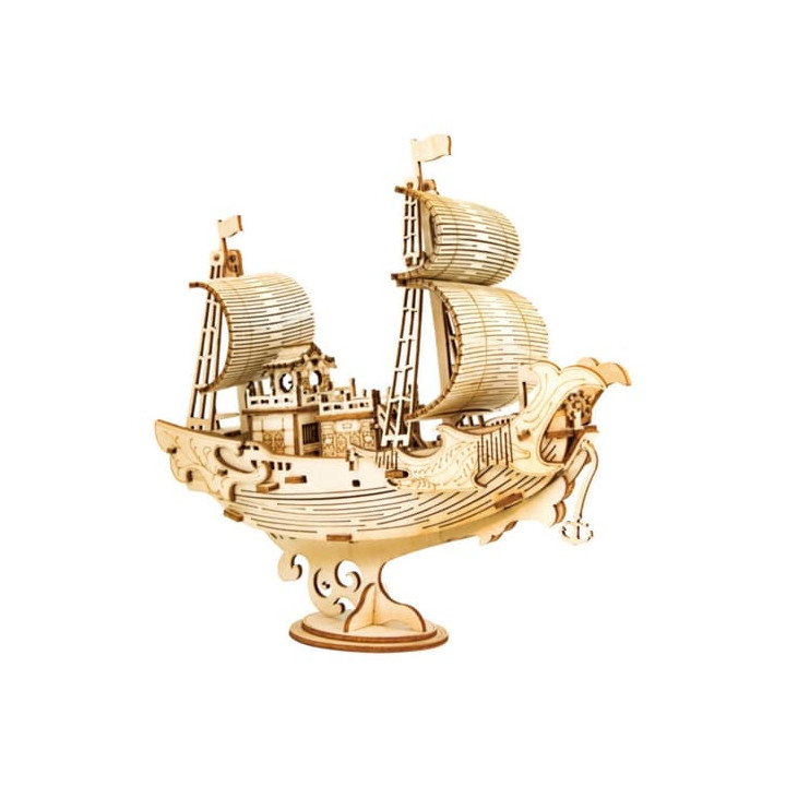RoboTime dřevěné 3D puzzle Japonská plachetnice