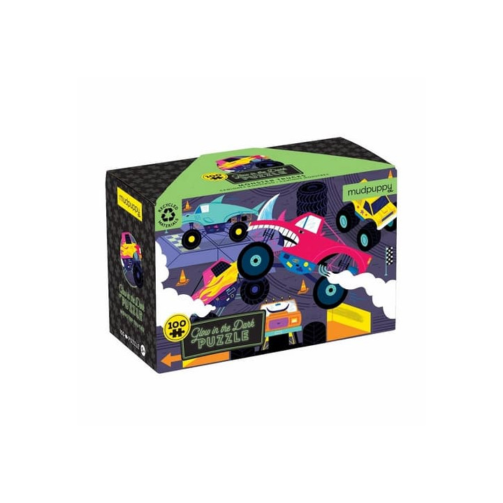 Mudpuppy Puzzle Monster Trucks - svítí ve tmě 100 dílků