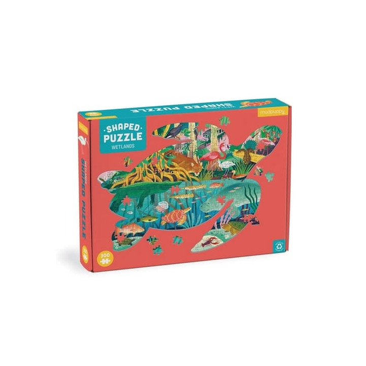 Mudpuppy Puzzle Mokřady ve tvaru želvy 300 dílků