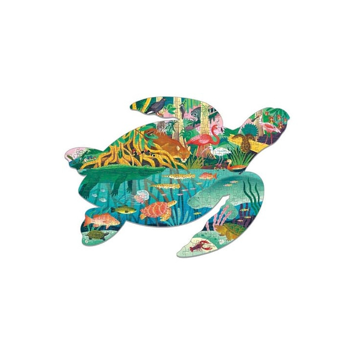 Mudpuppy Puzzle Mokřady ve tvaru želvy 300 dílků