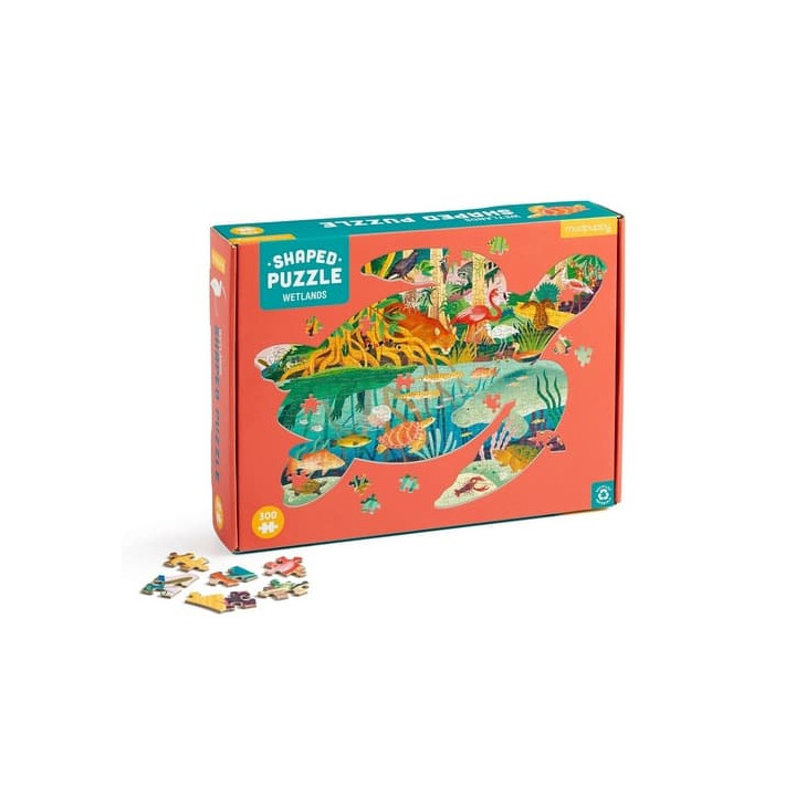 Mudpuppy Puzzle Mokřady ve tvaru želvy 300 dílků