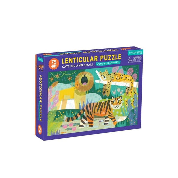 Mudpuppy Puzzle Lentikulární Kočky malé a velké 75 dílků