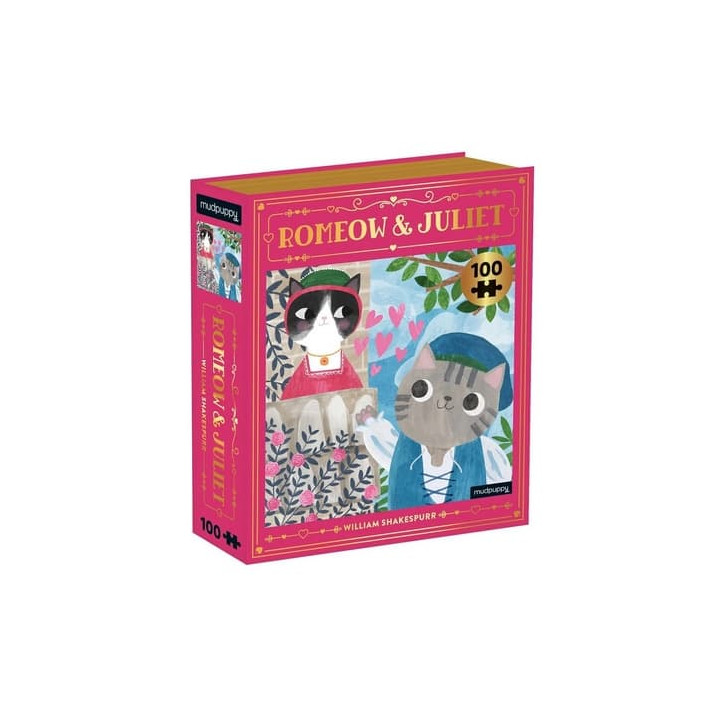 Mudpuppy Puzzle Romeow & Juliet Bookish Cats 100 dílků