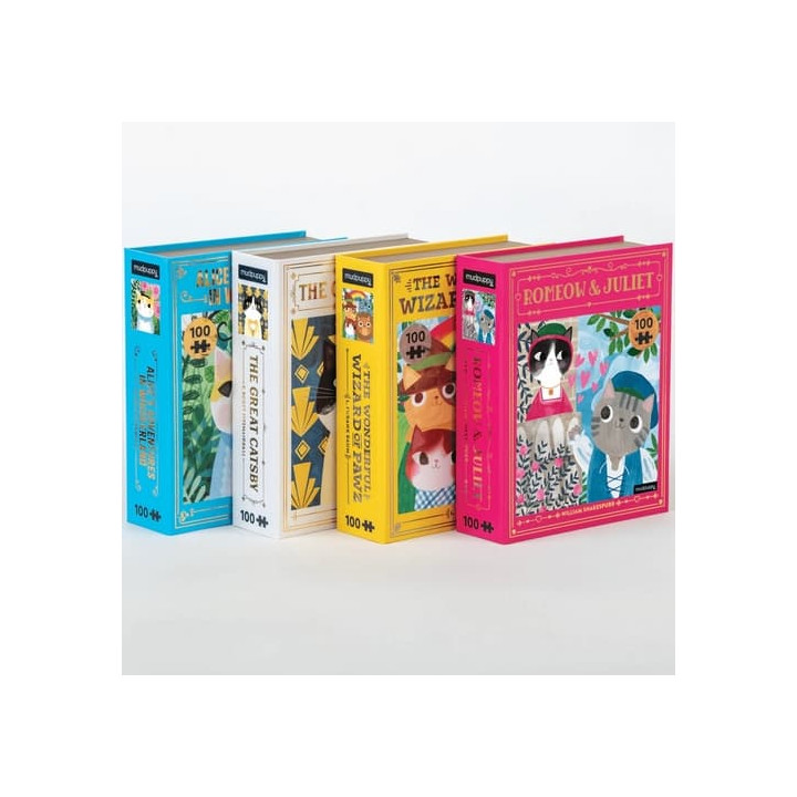 Mudpuppy Puzzle Romeow & Juliet Bookish Cats 100 dílků