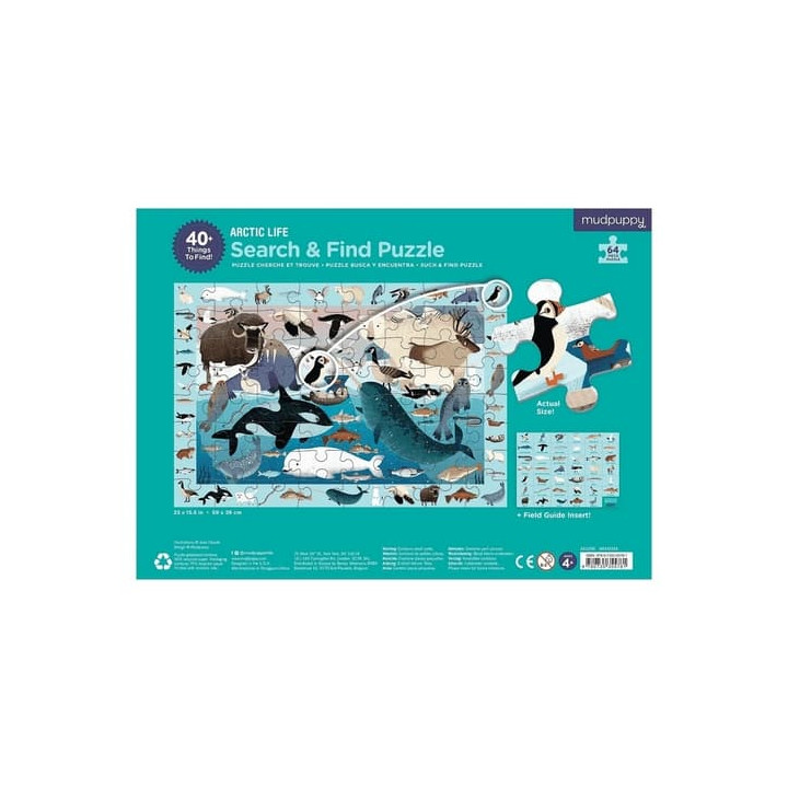 Mudpuppy Puzzle skládej a hledej Život v Arktidě 64 dílů