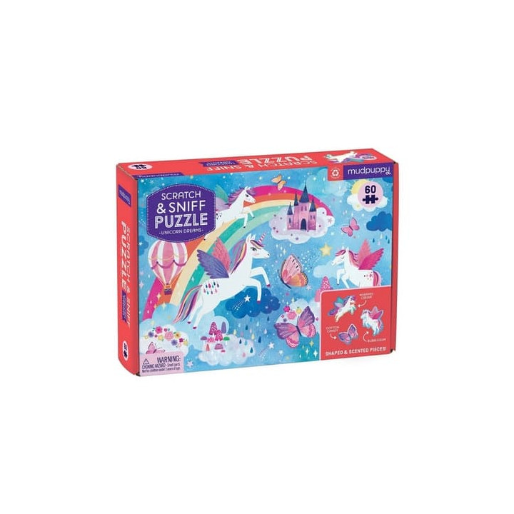 Mudpuppy Puzzle Sny jednorožců s vůní 60 dílků