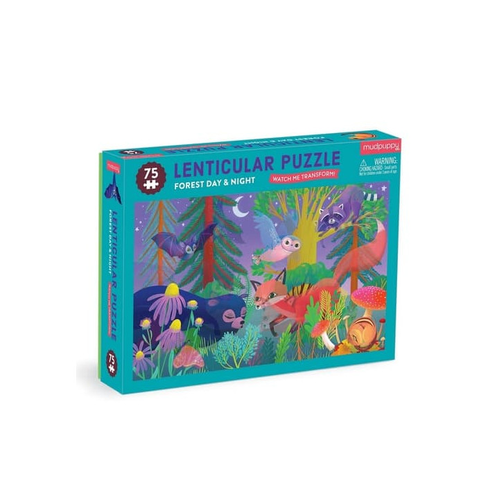 Mudpuppy Puzzle s lentikulárním efektem Les ve dne, v noci 75 dílků