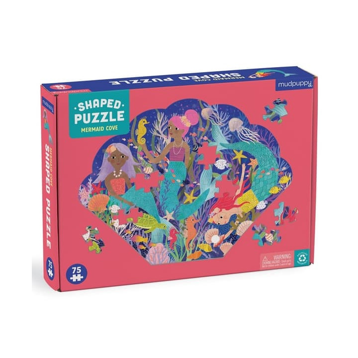Mudpuppy Zátoka mořských víl - puzzle ve tvaru mušle 75 dílků