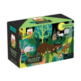 Mudpuppy Puzzle Zvířátka v lese - svítí ve tmě 100 dílků