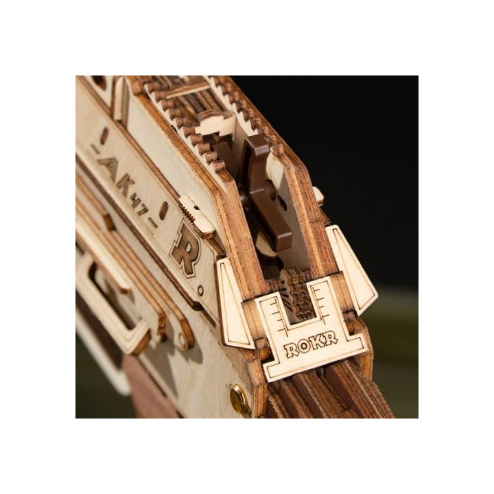 RoboTime 3D Dřevěné mechanické puzzle Útočná puška AK-47