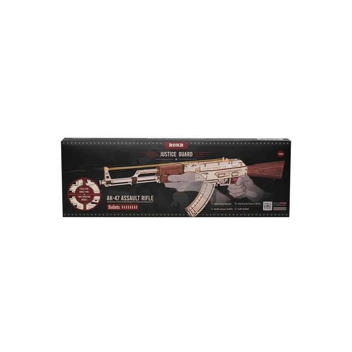 RoboTime 3D Dřevěné mechanické puzzle Útočná puška AK-47