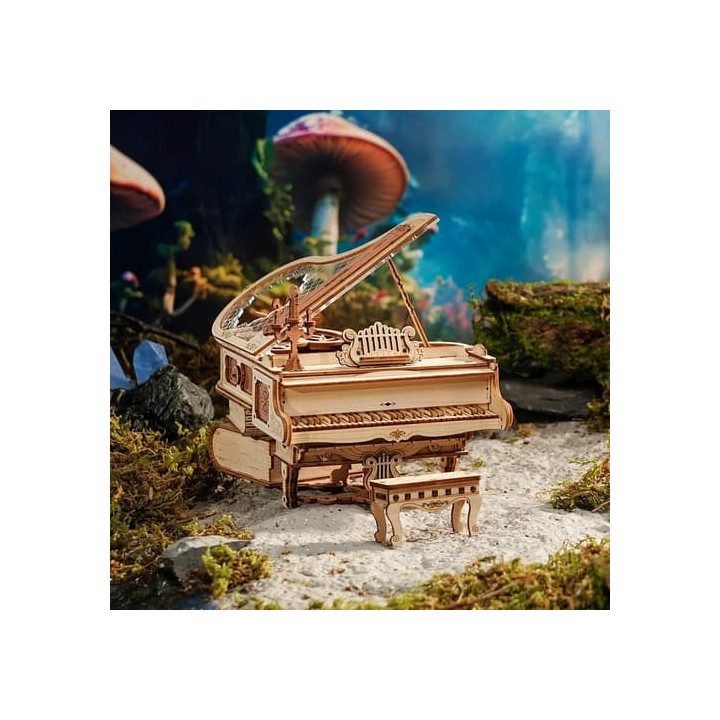 RoboTime 3D Dřevěné mechanické puzzle Kouzelné piáno (elektrický pohon)