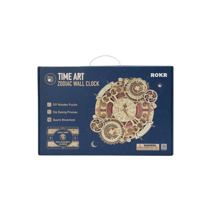 RoboTime 3D dřevěné mechanické puzzle Hodiny s kalendářem