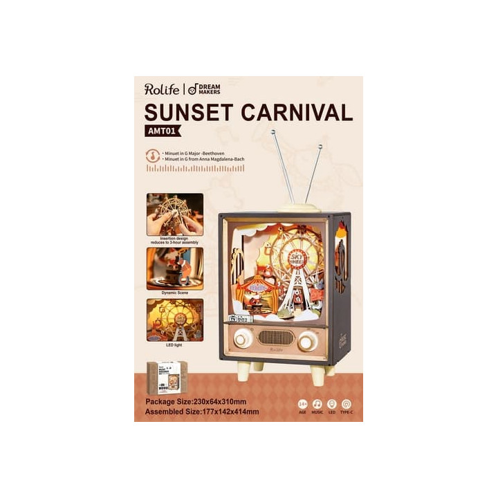 RoboTime 3D Dřevěné puzzle Karneval při západu slunce
