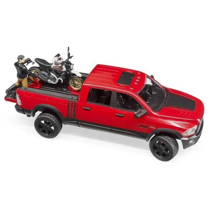 Bruder 2502 Terénní auto RAM s motocyklem a figurkou