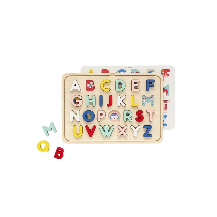 Petit Collage Dřevěné puzzle abeceda