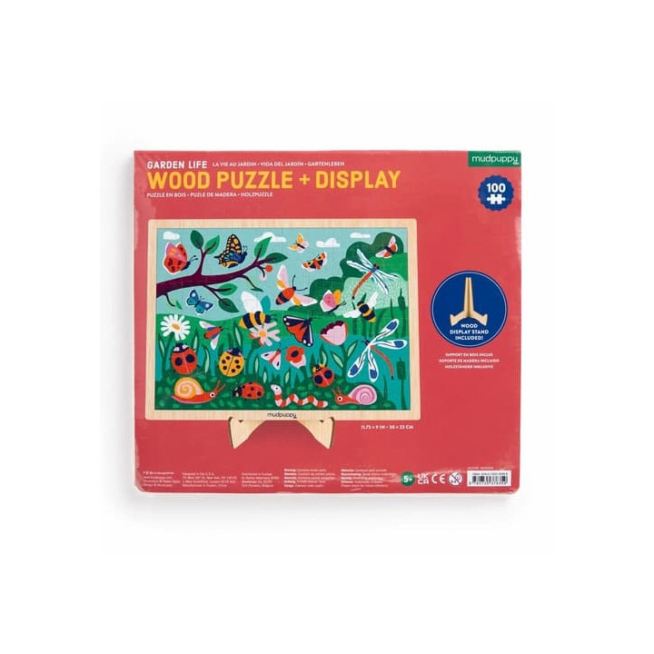 Mudpuppy Dřevěné puzzle Život na zahradě 100 dílků