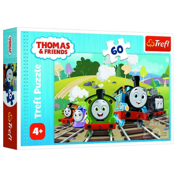 Puzzle Mašinka Tomáš/Tomáš na výletě 27x20cm 60 dílků v krabičce 21x14x4cm