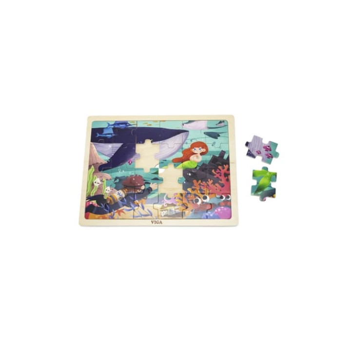 Dřevěné puzzle - malá mořská víla 24 dílků