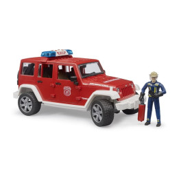 Bruder 2528 Jeep Wrangler Rubicon hasičský s figurkou a příslušenstvím