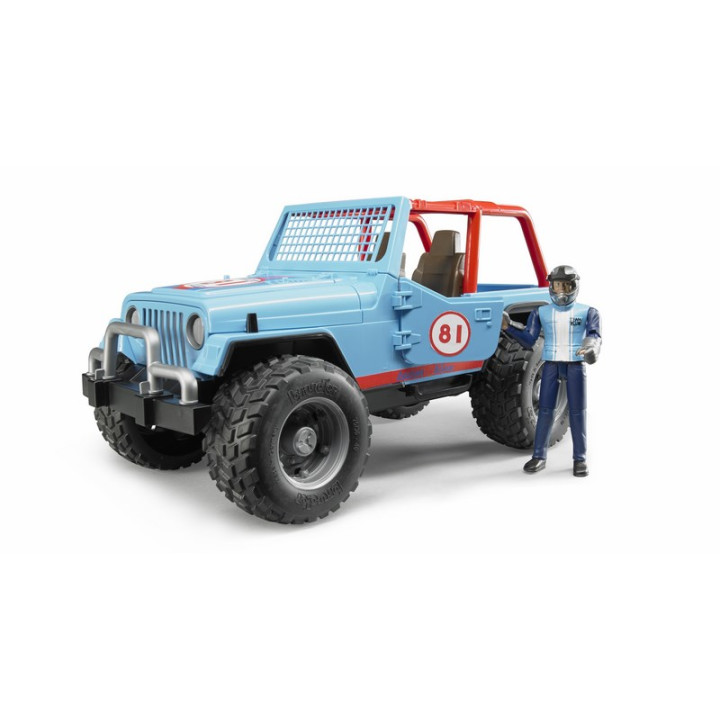 Bruder 2541 Závodní Jeep Cross modrý se závodníkem
