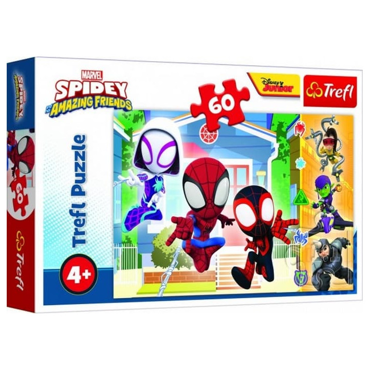 Puzzle Ve Spideyho světě/Spidey a jeho úžasní přátelé 33x22cm 60 dílků v krabici 21x14x4cm